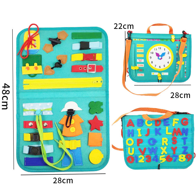 Children's Busy Board Dressing And Buttoning  Sensory Learning Toy