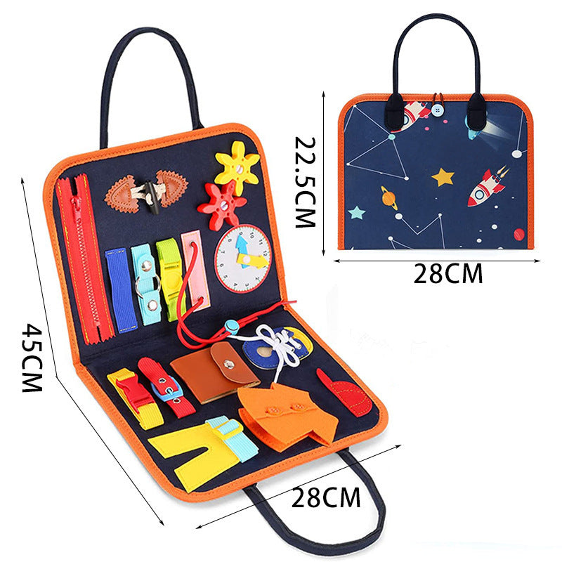 Children's Busy Board Dressing And Buttoning  Sensory Learning Toy