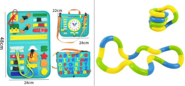 Children's Busy Board Dressing And Buttoning  Sensory Learning Toy