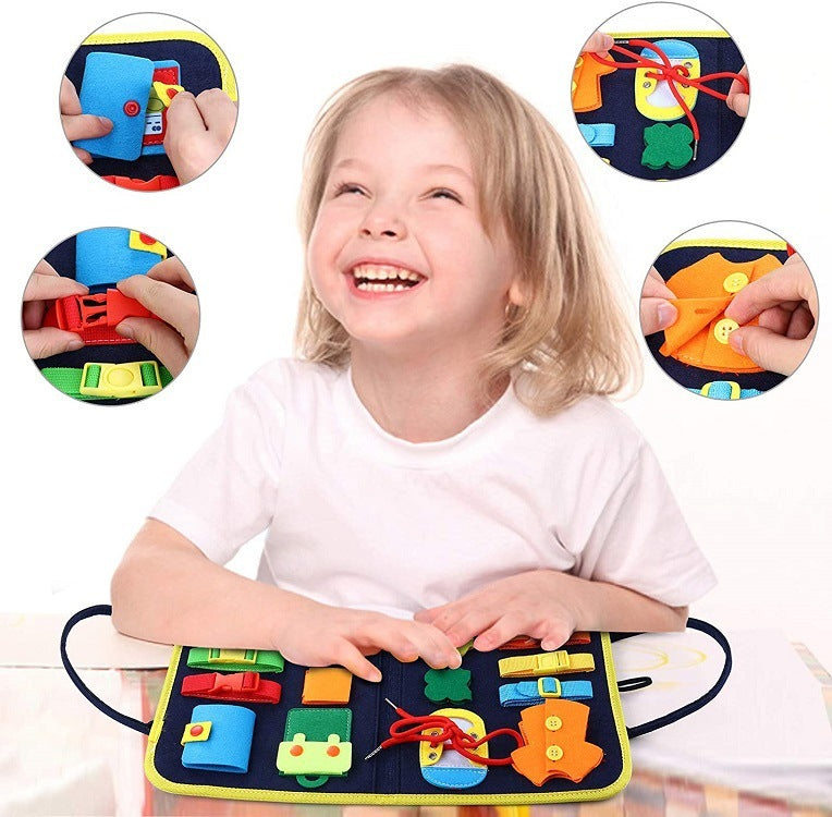 Children's Busy Board Dressing And Buttoning  Sensory Learning Toy