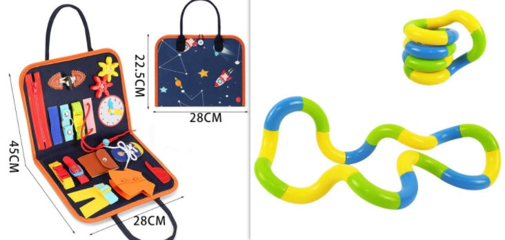 Children's Busy Board Dressing And Buttoning  Sensory Learning Toy