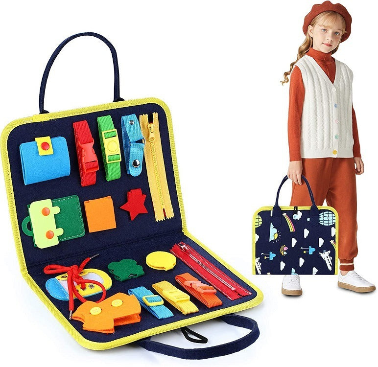 Children's Busy Board Dressing And Buttoning  Sensory Learning Toy