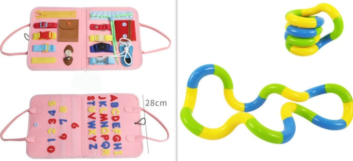 Children's Busy Board Dressing And Buttoning  Sensory Learning Toy