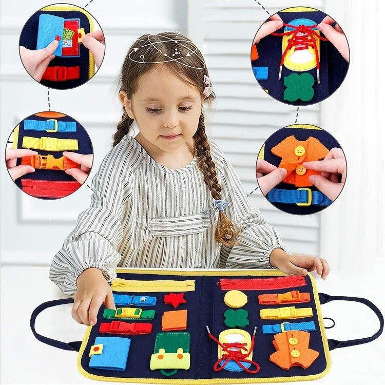 Children's Busy Board Dressing And Buttoning  Sensory Learning Toy